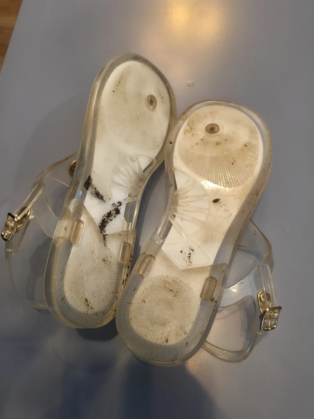Coach Clear Jelly Thong Sandals in Clear/Beige - Picture 4 of 6